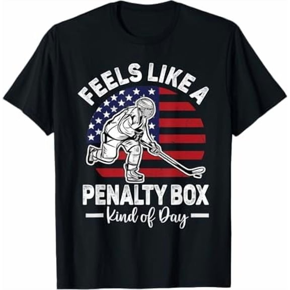 Greenink Funny Hockey Shirts - Feels Like a Penalty Box Kind of Day - Ice Hockey Lover Fans T-Shirt