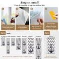 thumbnail image 6 of Non-Adhesive Static Cling Window Tint, Black Nautical Anchor Window Privacy Film Frosted, Gray Stripe Modern Wavy Lines Insulated Windows Frosted Films for Living room, 35.4 x 78.7 Inches, 6 of 9