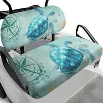 Yuyamidu Blue Sea Turtle Golf Cart Bench Seat Cover Backrest Cover for Club Car Fashion Golf Cart Accessories Campass Golf Cart Seat Cover Golf Gifts for Men Women
