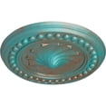 thumbnail image 3 of Ekena Millwork 15 3/4"OD x 2"P Foster Shell Ceiling Medallion (Fits Canopies up to 9 5/8"), Hand-Painted Copper Green Patina, 3 of 6