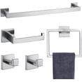 thumbnail image 1 of 5 Piezas Juego de Accesorios de Baño, Toallero Baño 60cm + Portarrollos para Papel + Toallero Barra + 2 Gancho,304 Acero Inoxidable, 1 of 6