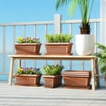 thumbnail image 2 of Outsunny 7 Pack 15.7" Plant Pots, Flower Planters w/ Drainage Holes, Brown, 2 of 9