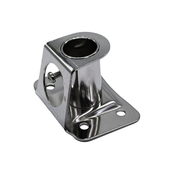 MARINE CITY Stainless Steel Stanchion Socket Bases 84 Degree Deck Mounts for 1-Inch Pipes - 6 Degree Canted Deck Angle - Ideal for Boats, Marines & Yachts