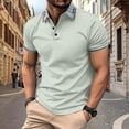 thumbnail image 4 of Men's Four Seasons Leisure Fashion Design Lapel Button Short Sleeve Tops, 4 of 6