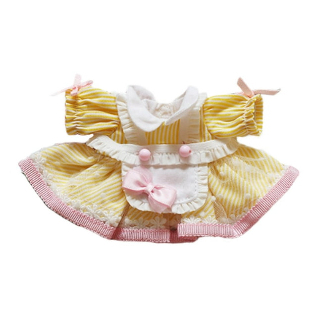 Muñeca de peluche Princesa Vestido Vestir Manos a la obra Flexibilidad Accesorios DIY Colgante amarillo
