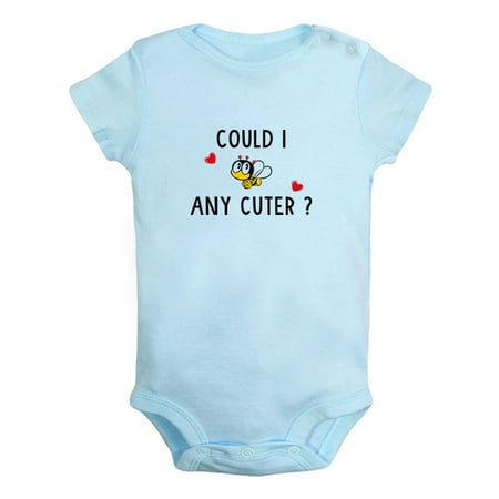 

Could I Any Cuter Funny Rompers For Babies Newborn Baby Unisex Bodysuits Infant Jumpsuits Toddler 0-12 Months Kids One-Piece Oufits (Blue 6-12 Months)