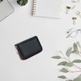 thumbnail image 5 of Credit Card Holder For Women Men Zipper Leather Card Wallet Red, 5 of 5