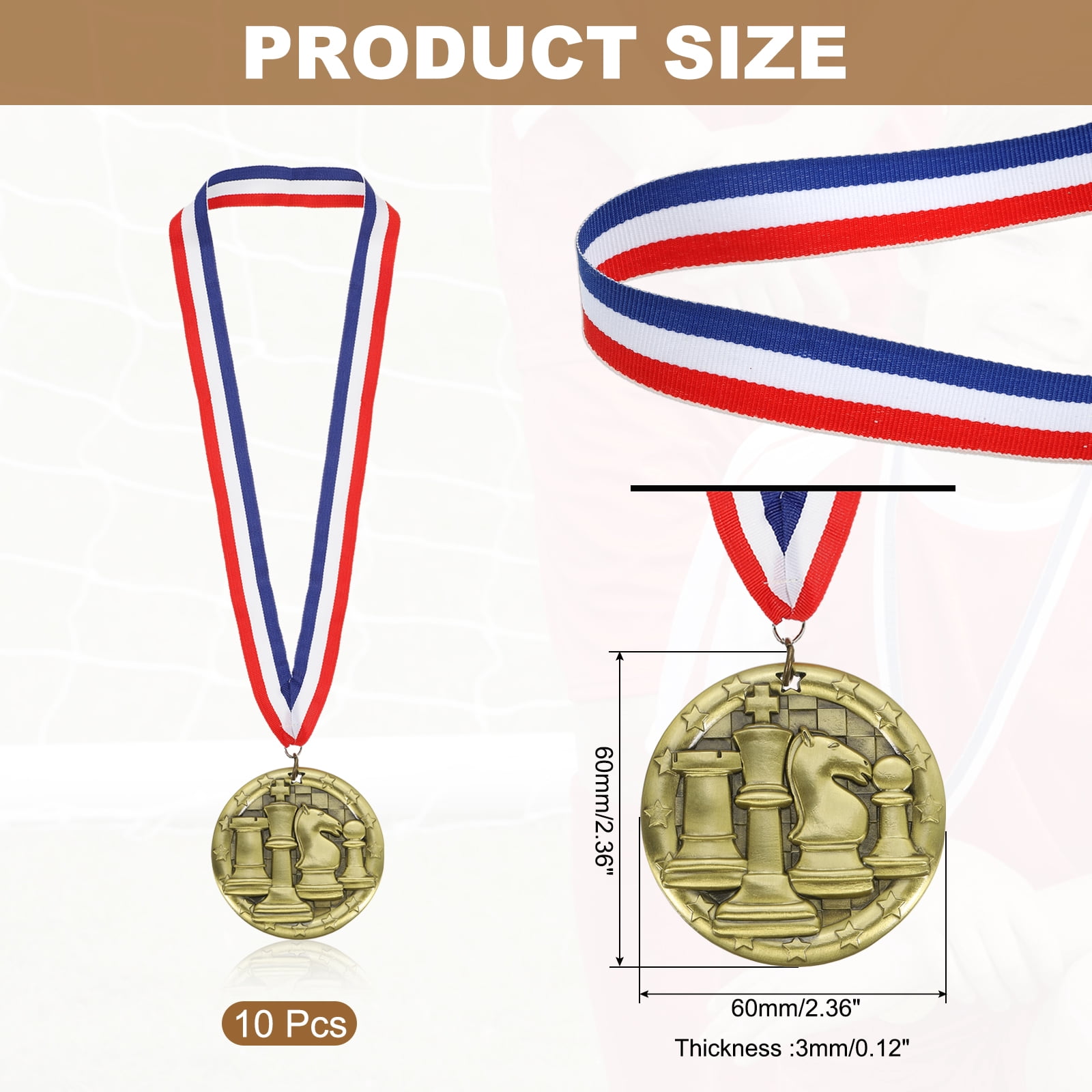 Uxcell Tournament Star Award Medals with Ribbons, Winner Medals Prizes for Competitions Sports Party Gold