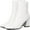 White, variant on Women's High Chunky Heeled Boots, Zip Up Ankle Booties with Square Toe | Perfect for Casual Outings and indoors