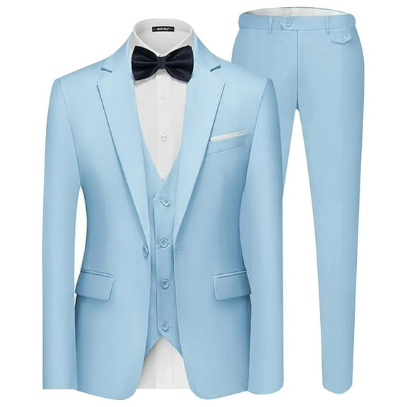 sususu Men Suit Jacket Blazer,Black Suits for Men,Classic Slim Fit Vest and Trousers Set formal Wear for Wedding Banquet Business Events and Attire