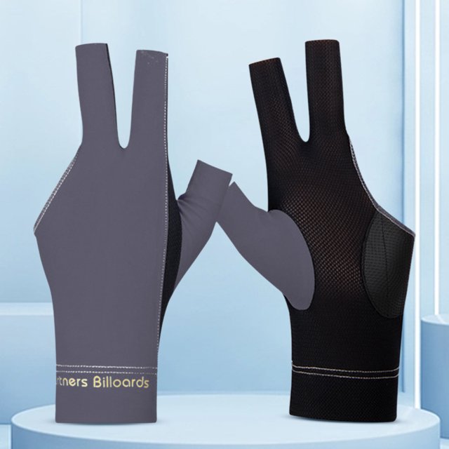 Guantes De Billar Guantes De Billar Guantes de billar para piscina, ligeros, con dedos abiertos, para entrenamiento amateur (gris), 1 ud.