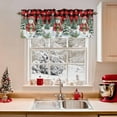 thumbnail image 2 of Christmas Snowman Valances for Windows, 42 x 18in, Winter Xmas Trees Bird Snowflakes Red Plaid Rod Pocket Kitchen Valance Curtain Light Filtering Window Treatments for Living Room Bedroom, 1 Panel, 2 of 7