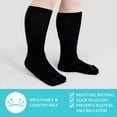 thumbnail image 5 of 3 Pairs Cotton Diabetic Socks for Men and Women,UNEEI Extra Wide Calf Socks for Swollen Feet, Comfortable & Non-Binding Fit Crew Socks, Size 9-13, 5 of 7