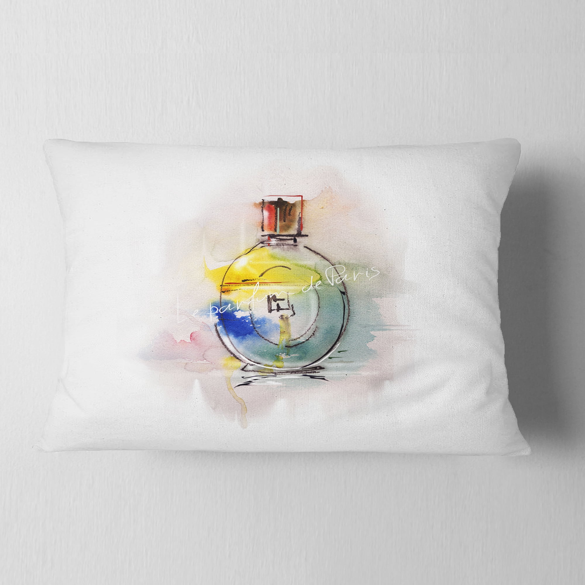 Designart Perfume Bottle - Contemporary Throw Pillow - 12x20