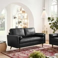 thumbnail image 3 of Modway Valour Modern Style Leather and Dense Foam Loveseat in Black Finish, 3 of 9