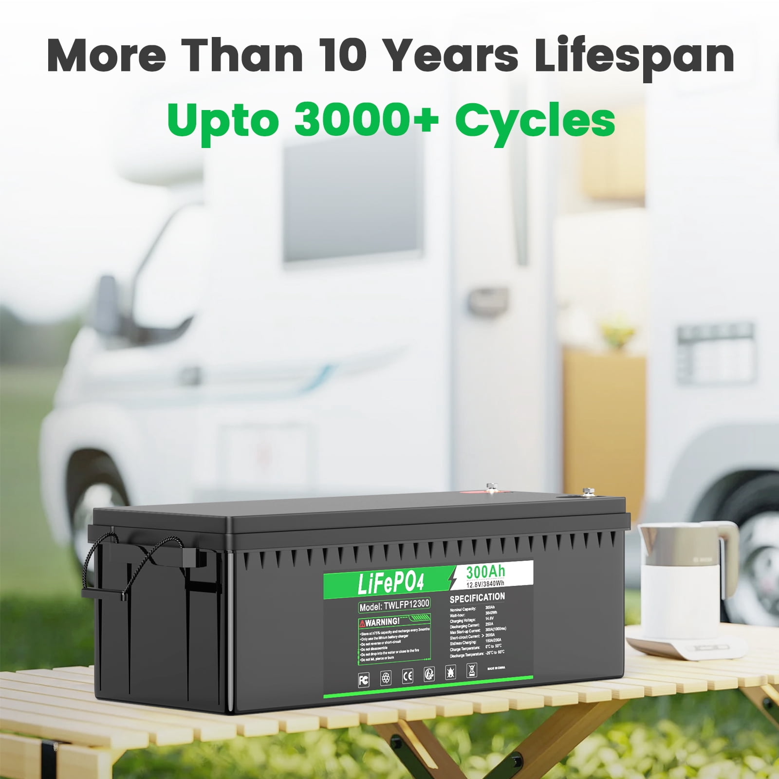 2Packs 12V 200Ah LiFePO4 Lithium Battery, 12.8V Energy LiFePO4 Battery for RV, Camper, Solar, Trolling Motor, Backup Power