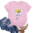 thumbnail image 5 of Fznquz 2025 Womens Tops Casual Short Sleeve Crew Neck Graphic Tees Summer Pink Womens Blouses, 5 of 5