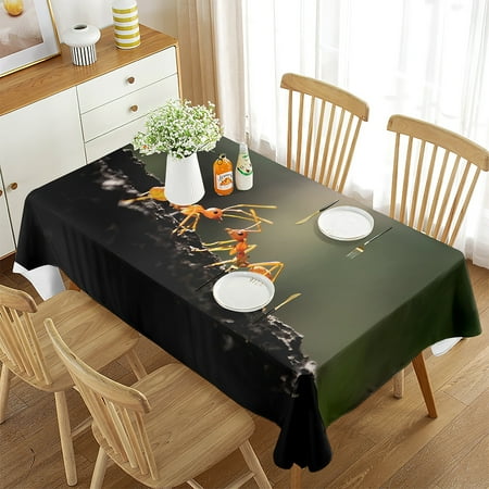

Macro Photography of Nature Tablecloth s Print Insect Theme Table Cloth Dining Room Kitchen Rectangular Table Cover