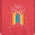 thumbnail image 2 of Instant Message - Palm Tree Rainbow - Women's Lightweight French Terry Pullover, 2 of 6