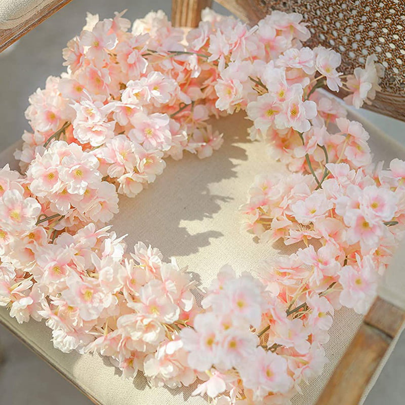 Artificial Cherry Blossom Garland Hanging Vine Silk Wedding Party Decor2 Pink 