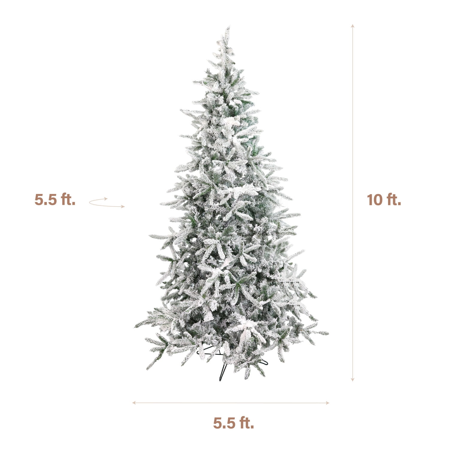 Fraser Hill Farm 10-Ft Flocked Mountain Pine Artificial Christmas Tree, FFMP010-0SN