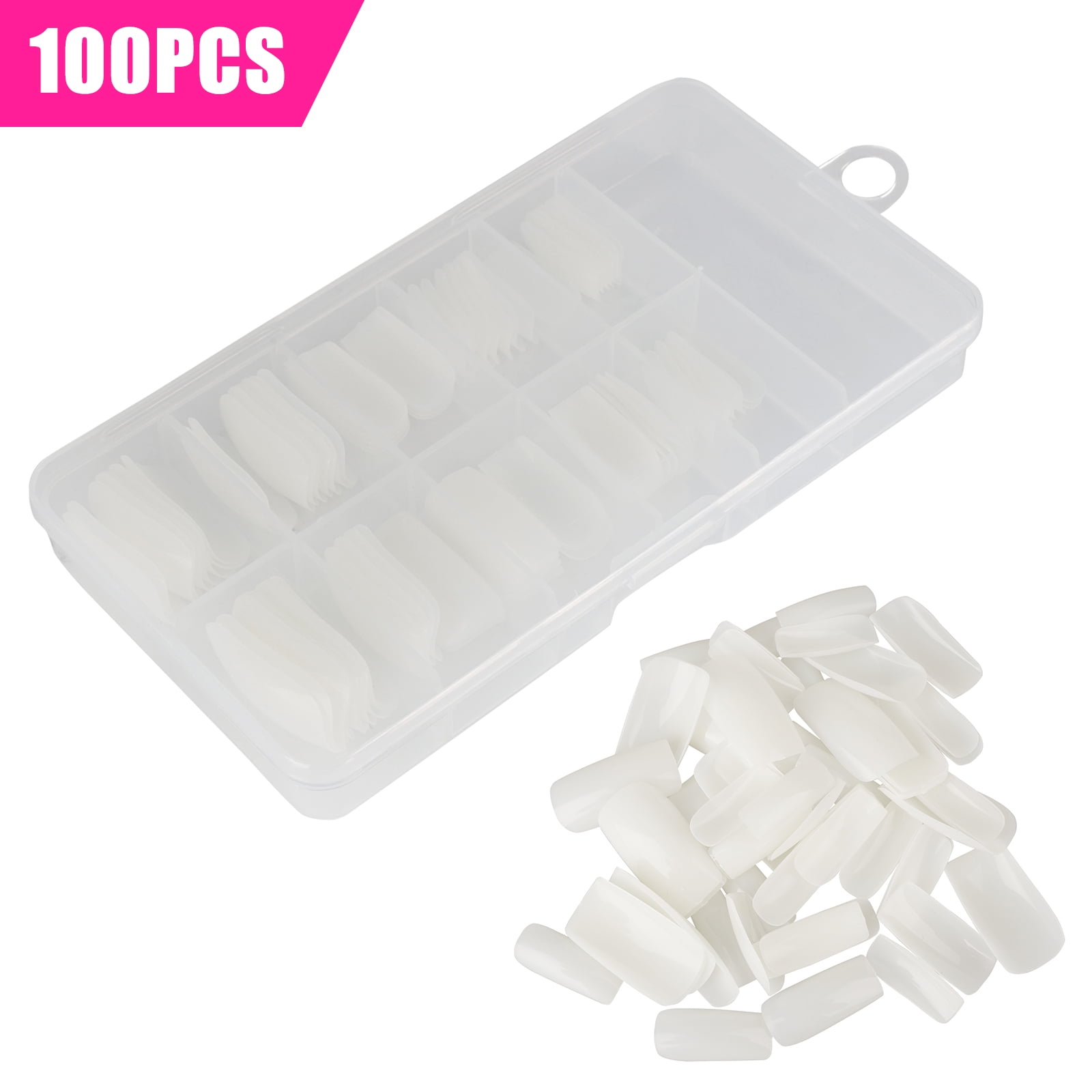 100/200/300 Pcs Coffin Nail Tips Ballerina Fake Nail Tips, Long Full Cover Acrylic Nails Artificial False Nails, Natural False Nail Tips w/Box for Nail Salons or DIY Nail Art at Home, 10 Sizes Images 100/200/300 Pcs Coffin Nail Tips Ballerina Fake Nail Tips, Long Full Cover Acrylic Nails Artificial False Nails, Natural False Nail Tips w/Box for Nail Salons or DIY Nail Art at Home, 10 Sizes