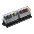 thumbnail image 1 of 1 Juego de soporte de caja de bloque de fusibles de hoja de 8 vías con circuito estándar ATC/ATO de autobús negativo 10 V-32 V CC para camión automotriz barco marino RV Van vehículo, 1 of 1