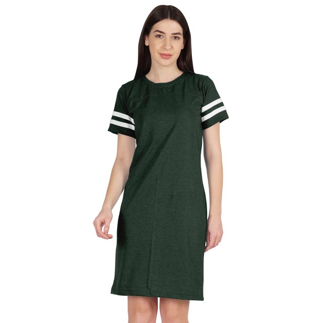 Inkmeso Robe T-Shirt Sportive à Col Rond pour Femmes à Rayures à Manches Courtes d'Été Décontractée Tee - TP-2TG