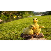 Hi-Line Gifts Playful Ducklings Outdoor Garden Statue - 5.25" - Yellow