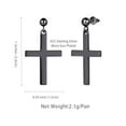 thumbnail image 5 of Mens Cross Earrings 925 Sterling Silver Women Stud Earrings Gothic Dangle Drop Earring Punk Hip Hop Black Jewelry Easter Gift, 5 of 10