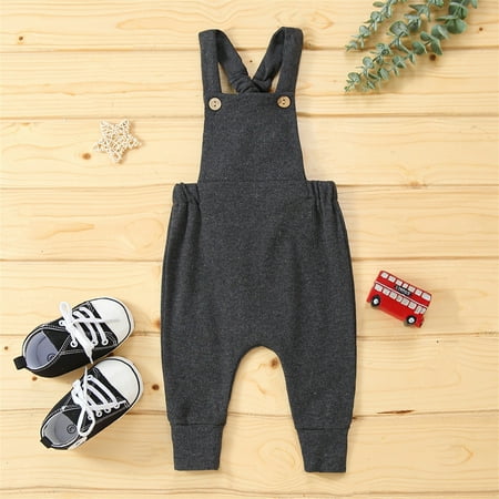 

FZM Christmas Toddler Kids Baby Boys Girls Ribbed Solid Overalls Suspender Pants Trousers Clothes Outfits