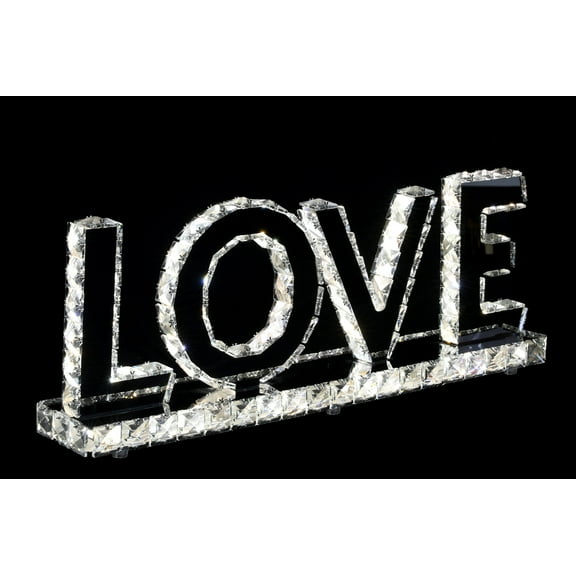 Crystal Lighting 31.2" Love Sign with Two Colors Led Table Decor