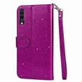 thumbnail image 4 of Dteck For Samsung Galaxy A50, Bling Wallet Case for Women, 3 Card Holder Folio Flip Glitter Pu Leather Folding Stand Magnetic Purse Case with Strap Zipper Coin Change Money Pocket , Purple, 4 of 7