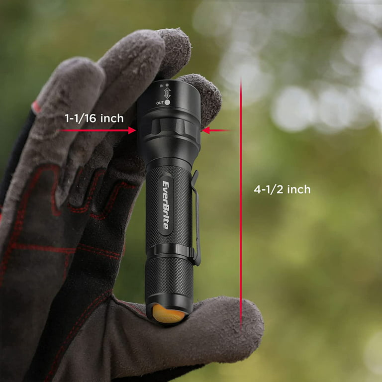 Brite Essentials Robust Rubberized Battery Powered LED Flashlight Multipack  with Two AA and Two D Batteries