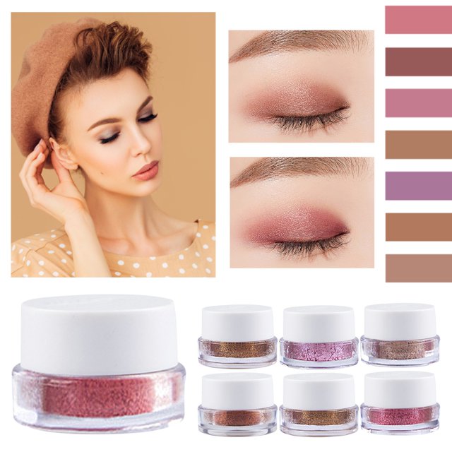 Eyeshadow Pearlescent Shadow Natural Lasting Color 7 Colors Optional Shadow Powder Portable Mini Shadow Jar, Eyeshadow for Women