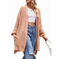 thumbnail image 3 of Long Cardigan Sweaters for Women Fall Trendy Oversized Open Front Winter Coat Orange Color L, 3 of 9