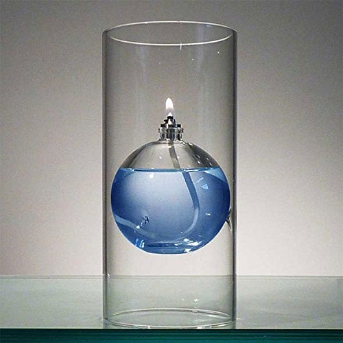 Firefly Modern Transcend Glass Oil Lamp, Bliss Candle, 8-3/8 in Hurricane Holder, 2-Piece