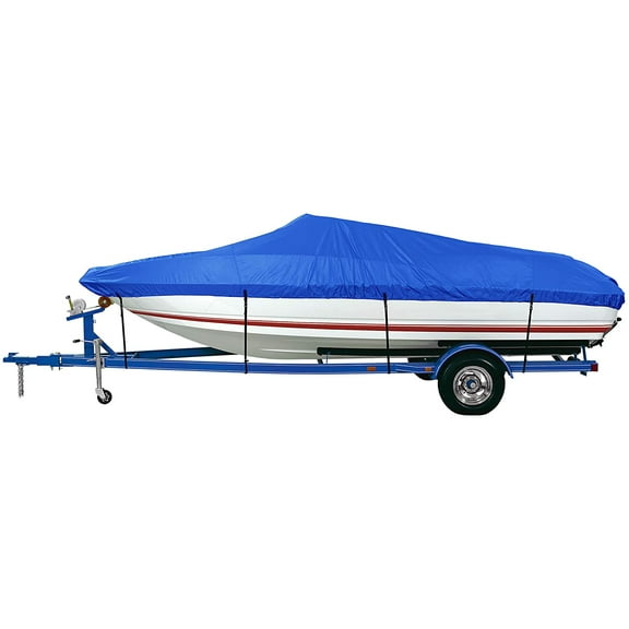 iCOVER Trailerable Boat Cover, Waterproof Heavy Duty Marine Grade Canvas 12ft-14ft Long and 68" Wide