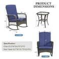 thumbnail image 3 of 3 Pieces Outdoor Wicker Rocking Chair Set, Wicker Patio Furniture Sets with Cushion and Tempered Glass Side Table, PE Rattan Patio Rocker Chairs Set for Balcony, Lawn and Porch Poolside,Grey, 3 of 6