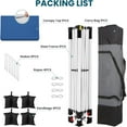 thumbnail image 5 of COBIZI Party Tent 10x10 Pop up Canopy, Easy Setup Canopy Tent with Sandbags, Stakes & Ropes, UPF 50+ Waterproof Outdoor Instant Portable Shelter for Party, Events, Vendor, Blue, 5 of 11