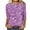 Purple, variant on WXLWZYWL Fall Tops for Women 3/4 Sleeve Crewneck Cute Shirts Casual Trendy Daisy Print Blouses Casual T Shirt 2024