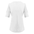 thumbnail image 4 of White Women's Short Sleeve T-shirt, Womens Summer Tops V Neck Short Sleeve Basic Plain Tee T Shirt,Women's Short sleeve T-shirt XL, 4 of 5
