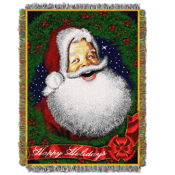 Howdy Santa Woven Tapestry Throw Blanket