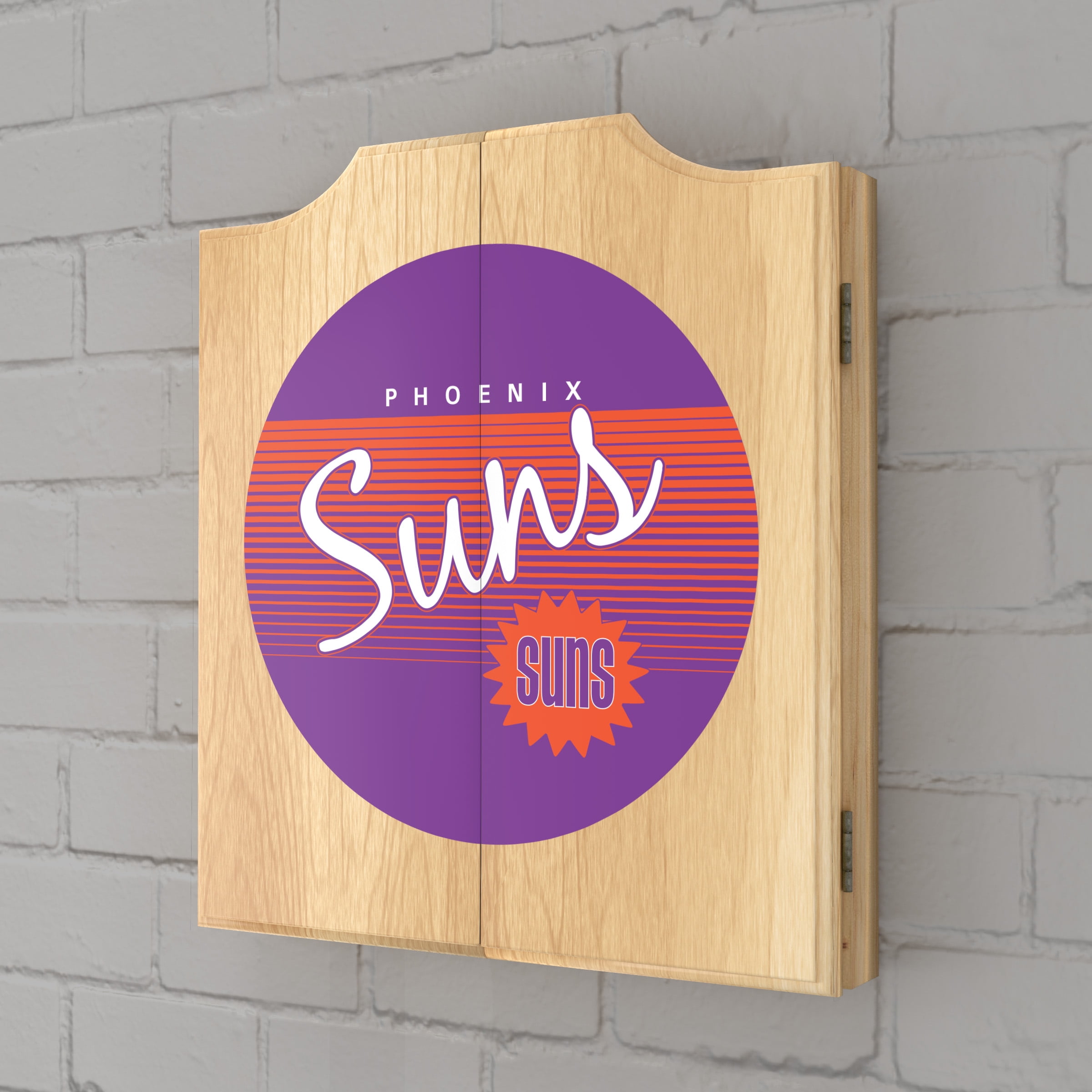 Phoenix Suns Hardwood Classics Dart Board Cabinet Set with 6 Steel Tip Darts