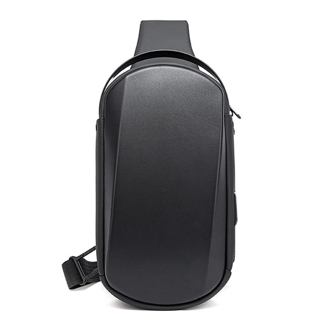 Bolso con correa impermeable para hombre, bolso cruzado con USB, bolso de hombro informal para hombre