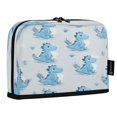 thumbnail image 2 of Standing Pencil Case with Base Large Capacity Stationery Pouch Pen Bag with Zipper for Women Men Cartoon Blue Dinosaurs, 2 of 7