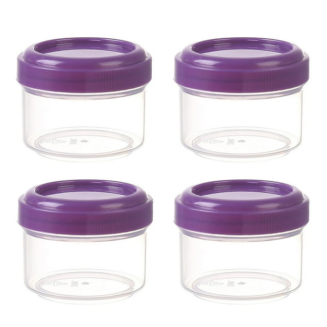 4 Pack-2 oz Freezer Storage Containers, Plastic Food Storage Containers with Twist Top Lids, BPA Free and Reusable Soup Containers with Lids, Leakproof/Dishwasher/Freezer Safe