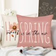 thumbnail image 5 of Pink Spring Pillow Covers 16x16 Inch Set of 4 Bloom Flower Bless This Home Sweet Home Pillowcases Spring Summer Farmhouse Decorations Cushion Cover for Sofa Couch, 5 of 6