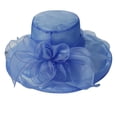 thumbnail image 6 of MSJUHEG Kentucky Derby Hat for Women Bucket Hat Sunscreen Hat Breathable Hat Floppy Sun Hat Unisex Hat Beach Hats for Women Packable Wide Brim Large Bucket Hat Walking Gardening Cap Blue One Size, 6 of 6