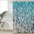 thumbnail image 5 of Water Ripple Shower Curtain, 36" x 72", Ocean Art Realistic Sea Sand Waterproof Bathroom Curtain Washable Shower Curtain Set with 12 Hooks, 5 of 6
